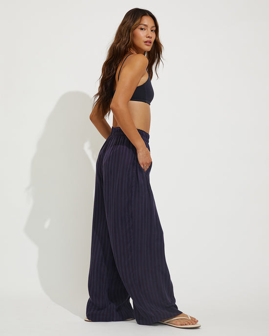 Pool Days Top - Jet + Day Trip Pant - Dark Sprint Stripe (Size S)