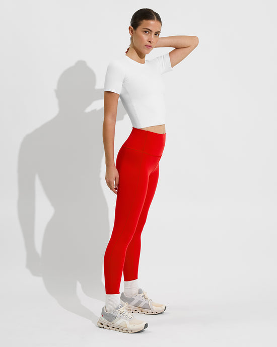 Super Moves SS Tee - Coconut + Super Moves Tight - Sweet Chili Heat (Size S)