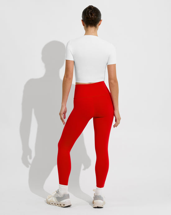 Super Moves SS Tee - Coconut + Super Moves Tight - Sweet Chili Heat (Size S)