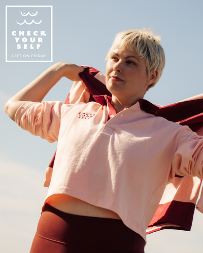 Andrea Cameron in LOF Check Yourself Merch
