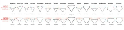 Comparison Chart of Left On Friday Swim Bottoms
