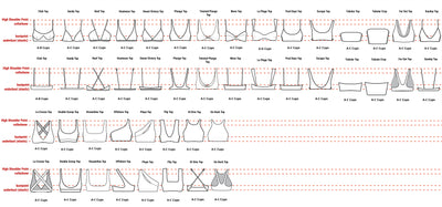 Comparison Chart of Left On Friday Swim Tops
