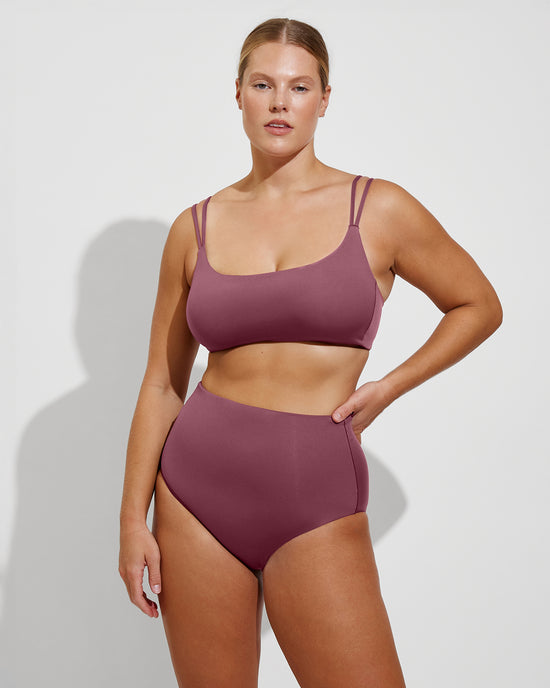 Pool Days Top D+ (36DD) + Hi Tide Bottom - Desert Plum (Size L)