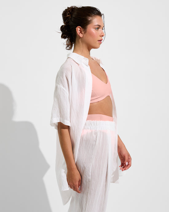 Day Trip Button Down + Day Trip Pant *Sheer Stripe - Coconut (Size S/M) + Sunday Top - Salt (Size S)