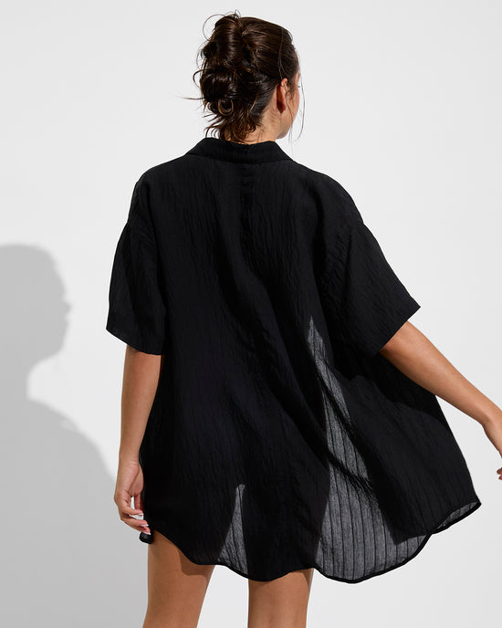 Day Trip Button Down *Sheer Stripe - Jet (Size S/M)