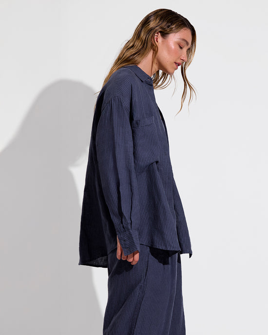 Getaway Button Down + Getaway Pant - Lagoon Stripe: Varsity/Coconut (Size S)