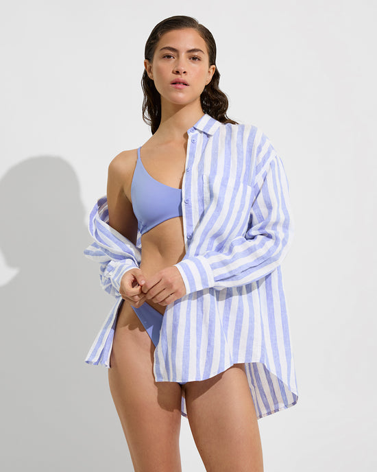 Getaway Button Down - Riptide / Coconut (Size S/M) + Sunday Top + Dip Bottom - Riptide (Size S)