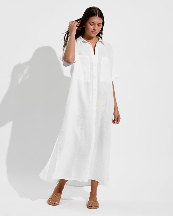 Getaway Shirt Dress - Coconut (Size S/M)