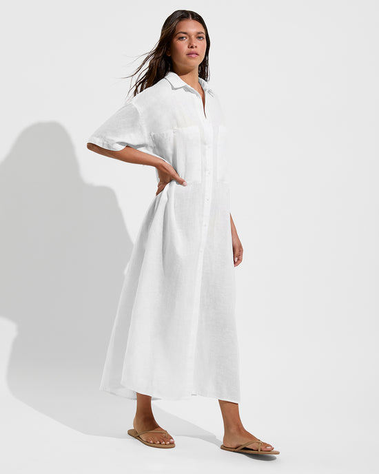 Getaway Shirt Dress - Coconut (Size S/M)