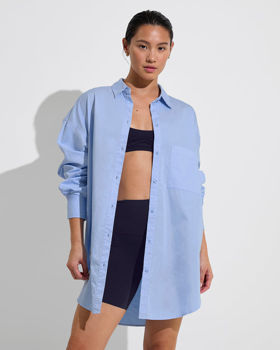 Port Shirt Dress - Blue Skies (Size S/M) + Super Moves Short 5" - Sprint (Size S)