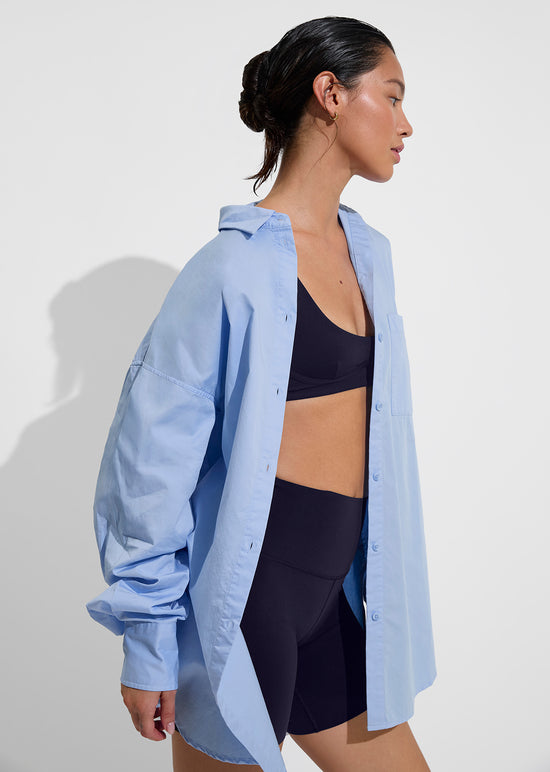 Port Shirt Dress - Blue Skies (Size S/M) + Super Moves Short 5" - Sprint (Size S)