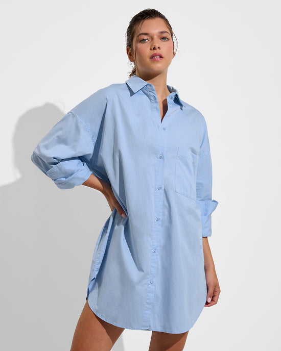Port Shirt Dress - Blue Skies (Size S/M)