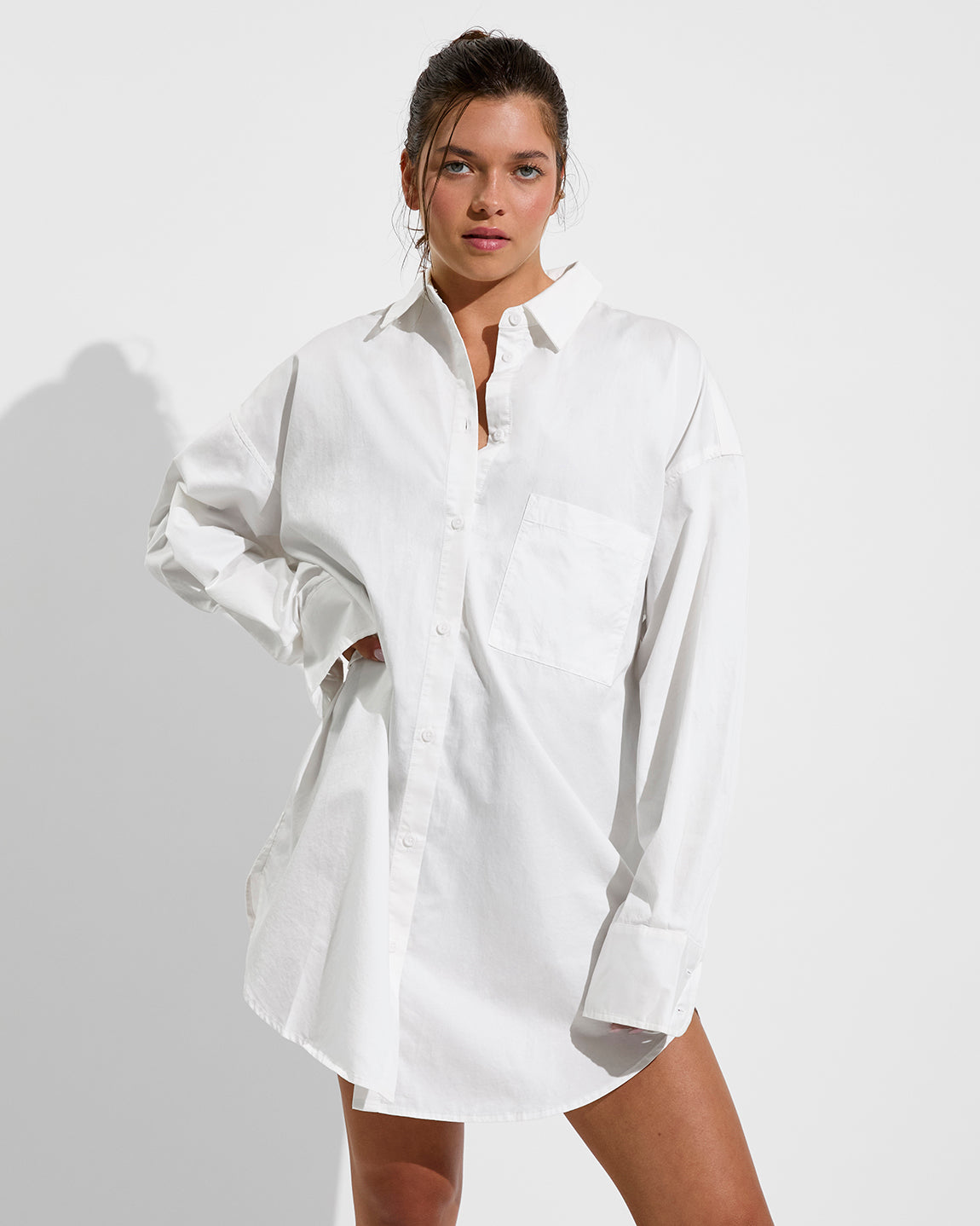 left on friday getaway shirt dress Getaway Shirt Dress