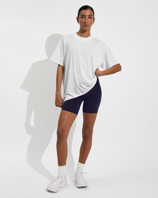 Swell Oversized Tee - Coconut (Size S/M) + Super Moves Short 5" - Sprint (Size S)