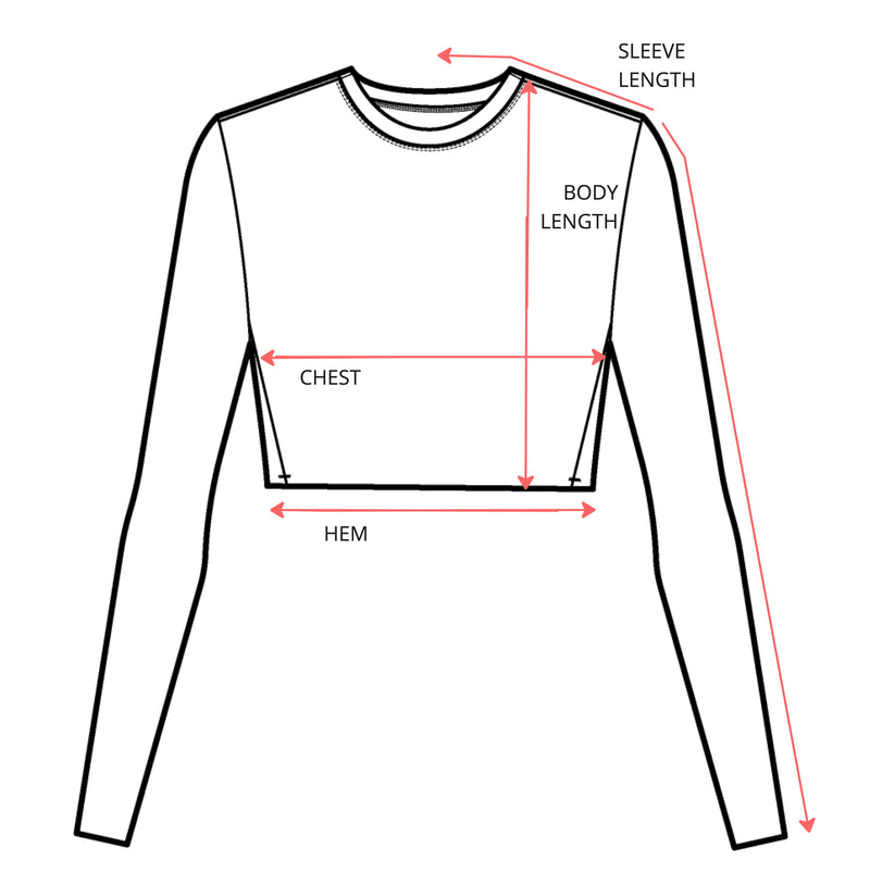 Super Moves LS Tee Garment Measurement