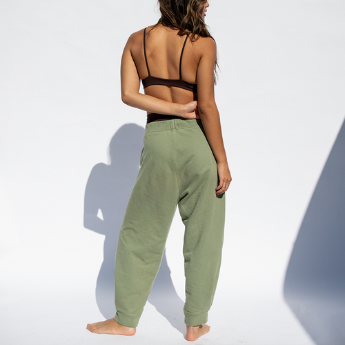 Sunday Top - Cold Brew + Field Day Sweatpant (Short) - Cactus (Size S)