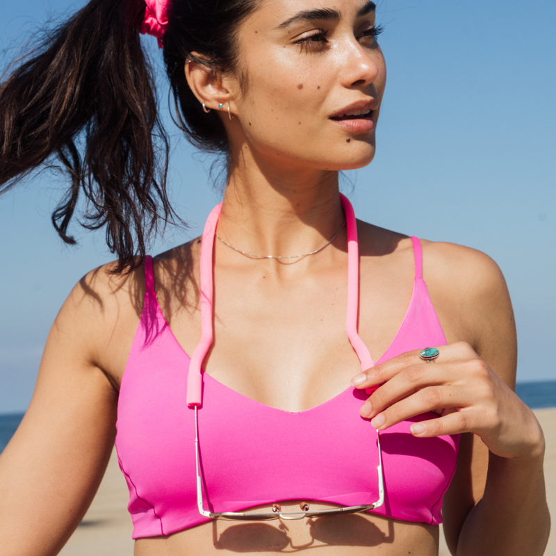 Sunglass Leash Neon Pink Left On Friday