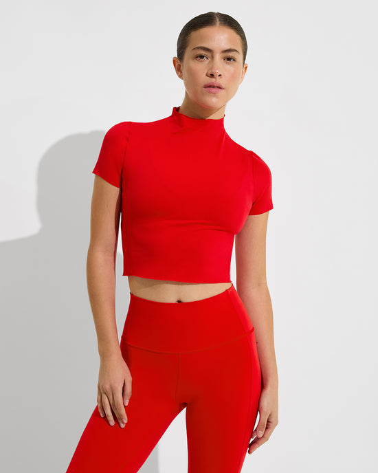 Rays Short Sleeve Top + Super Moves Tight - Sweet Chili Heat (Size S)