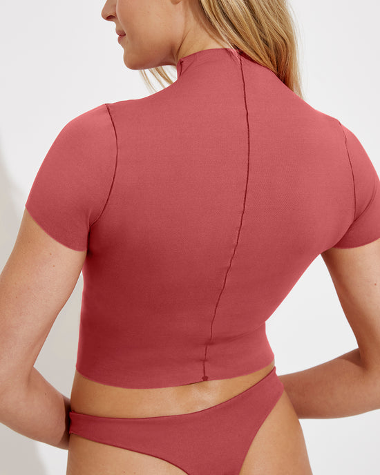 Rays Mockneck Top + Backside Thong - Camp (Size S)