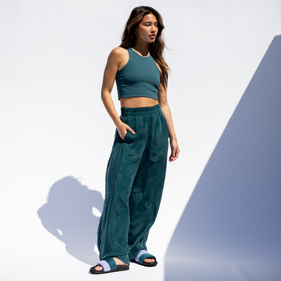 Tone Tank + Day Trip Pant - Deep End (Size S) + June Slide - Deep End / Riptide