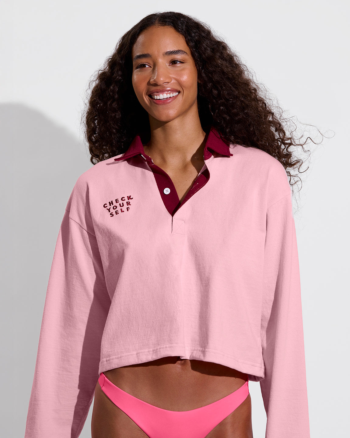 League Shirt Cropped - Check Yourself + Streamline Bottom - Zinc (Size S)