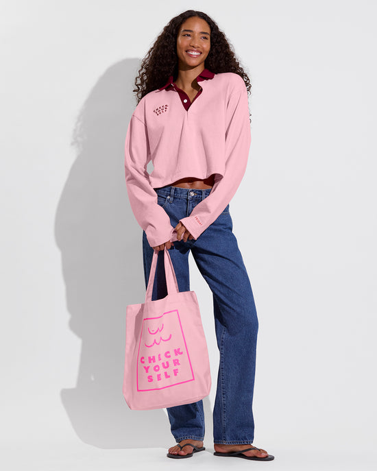 League Shirt Cropped - Check Yourself + Carrier Tote - Delight