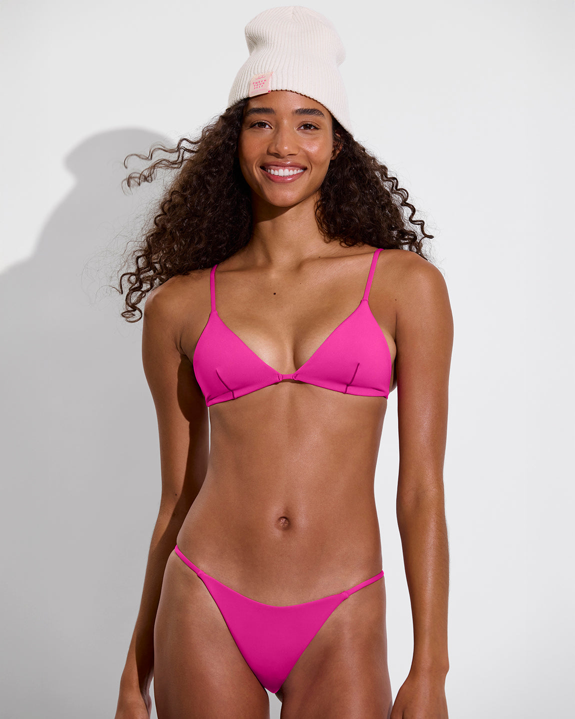 Cable Beanie - Holiday/Coconut + Sandy Top + Skinny Dip Bottom - Hot (Size S)