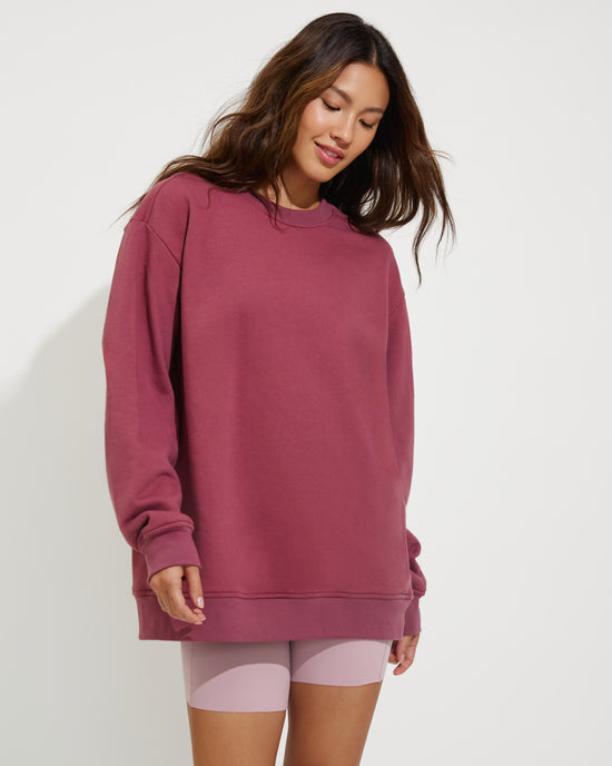 Victory Lap Sweatshirt - Desert Plum + Super Moves Short 5" - Mauve It Mauve It (Size S)