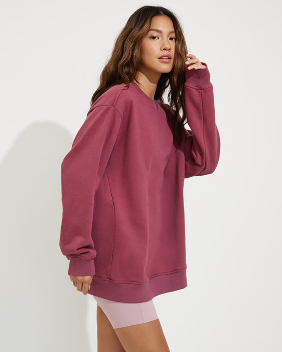 Victory Lap Sweatshirt - Desert Plum + Super Moves Short 5" - Mauve It Mauve It (Size S)