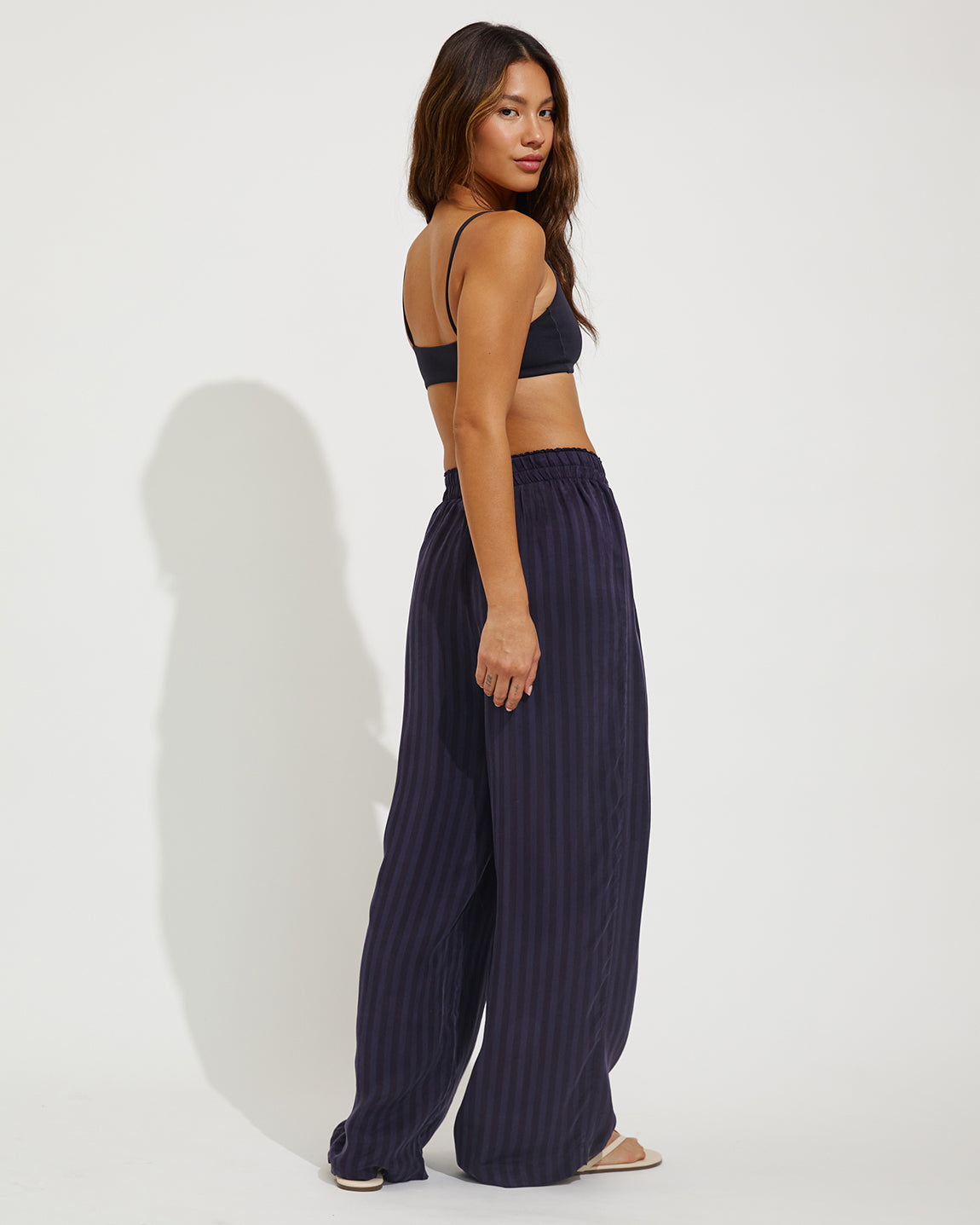 Pool Days Top - Jet + Day Trip Pant - Dark Sprint Stripe (Size S)