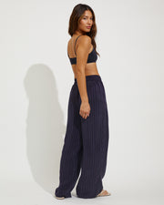 Pool Days Top - Jet + Day Trip Pant - Dark Sprint Stripe (Size S)