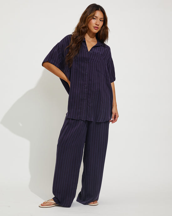 Day Trip Button Down + Day Trip Pant - Dark Sprint Stripe (Size S)