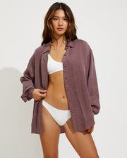 Seaside Shirt - Shadow + Sunday Top + Wear To Bottom - Coconut (Size S)