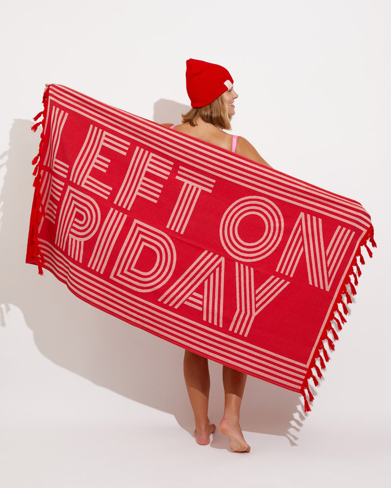 Cable Beanie - Sweet Chili Heat + Pool Towel - Sweet Chili Heat/Sand