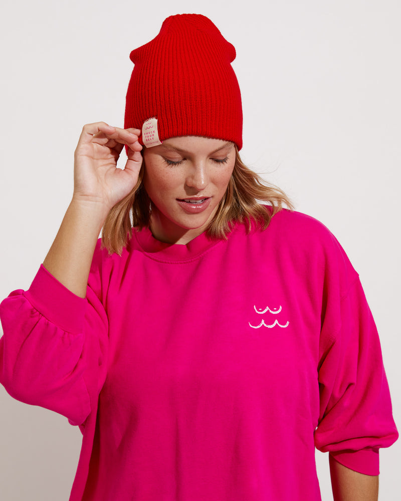 Cable Beanie - Sweet Chili Heat + Sports & Rec Sweatshirt *Natalie Edition - Hot [Photo 2]