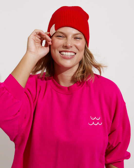 Cable Beanie - Sweet Chili Heat + Sports & Rec Sweatshirt *Natalie Edition - Hot