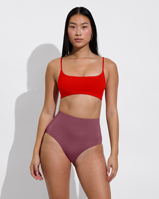 Pool Days Top - Sweet Chili Heat + Hi Tide Bottom - Desert Plum (Size L)