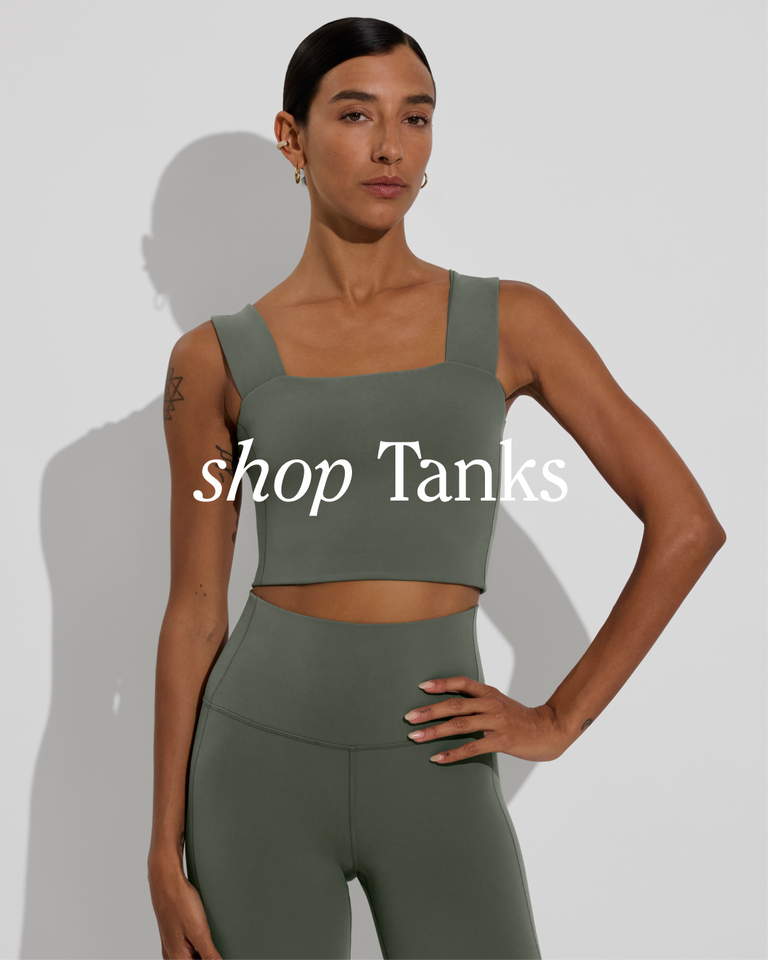 Woman in Frame top and super moves tight in agave