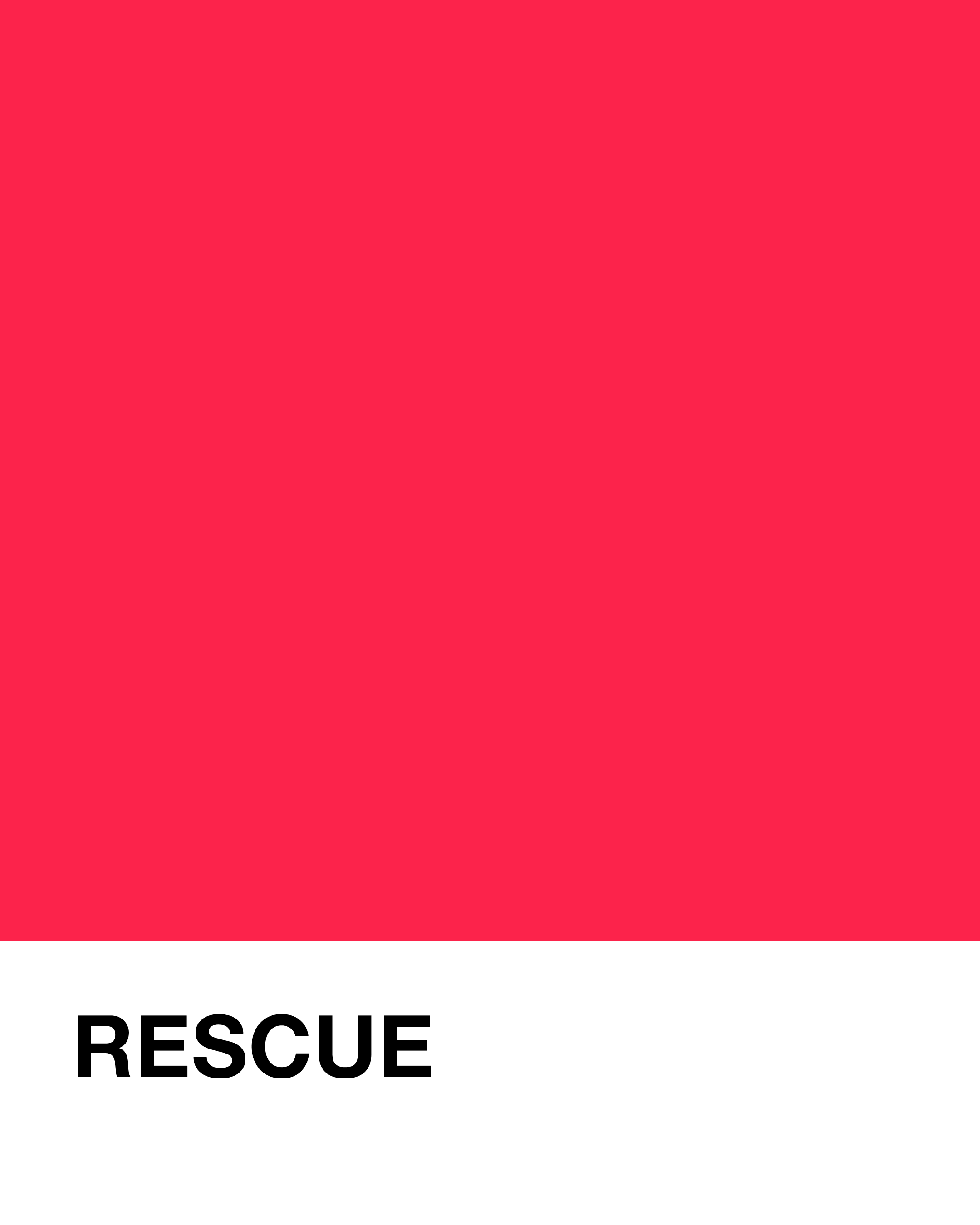 Pantone with 'RESCUE' text in black