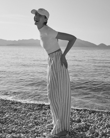 Rays Short Sleeve Top in Coconut and Coastal Pant in Beach/Coconut