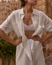Getaway Shirt Dress in Coconut with La Plage Top and Hi Hi Bottom