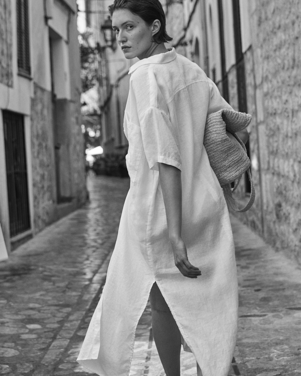 Getaway Shirt Dress in Coconut