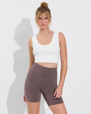 Match Tank in Coconut paired with Super Moves Short in Stormy