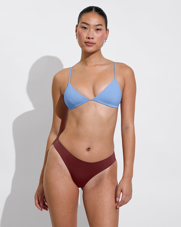 Sandy top in blue skies paired with halfmoon bottom in jam