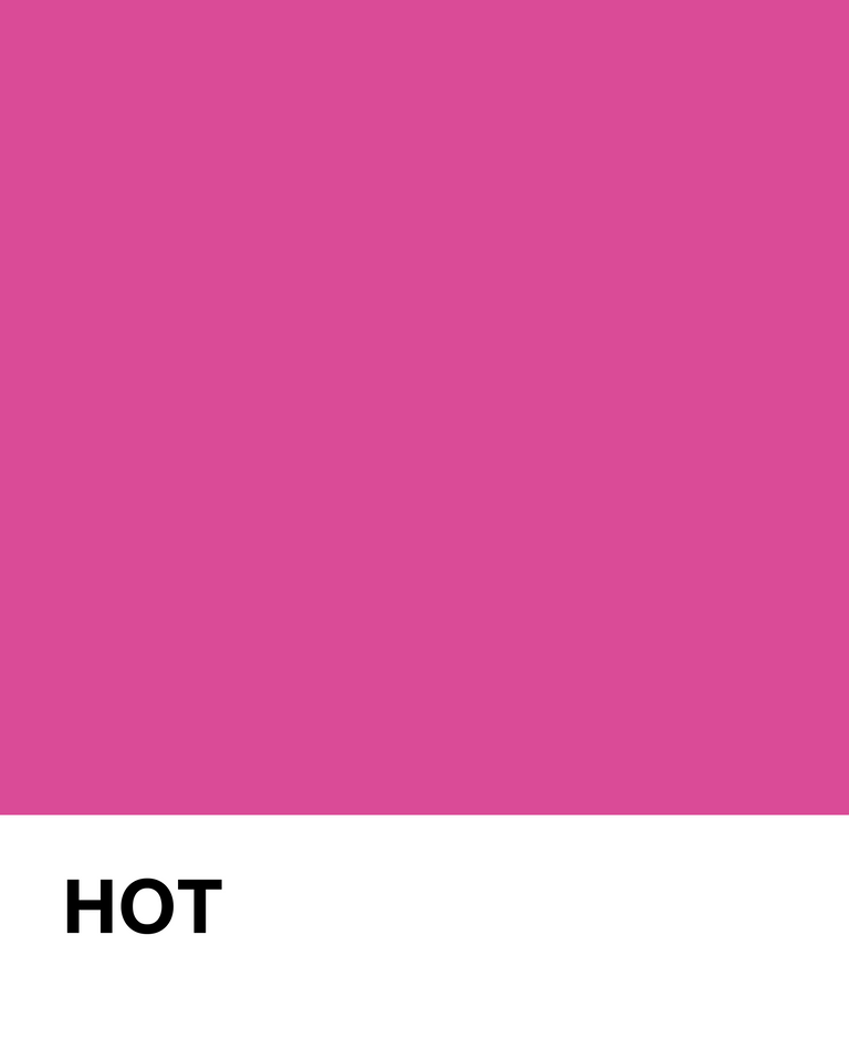 Pantone labeled 'HOT' below it on a white background