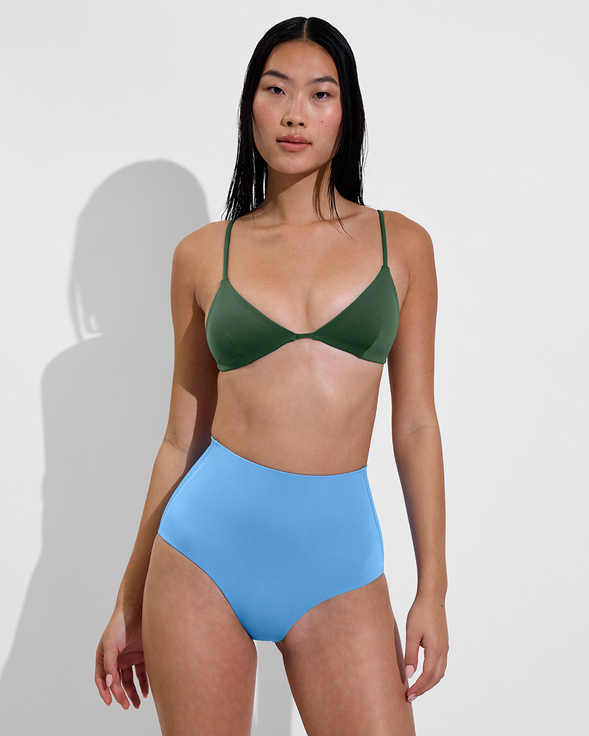 Woman in Sandy Top in Tropics paired with Hi Tide Bottom in Point Break