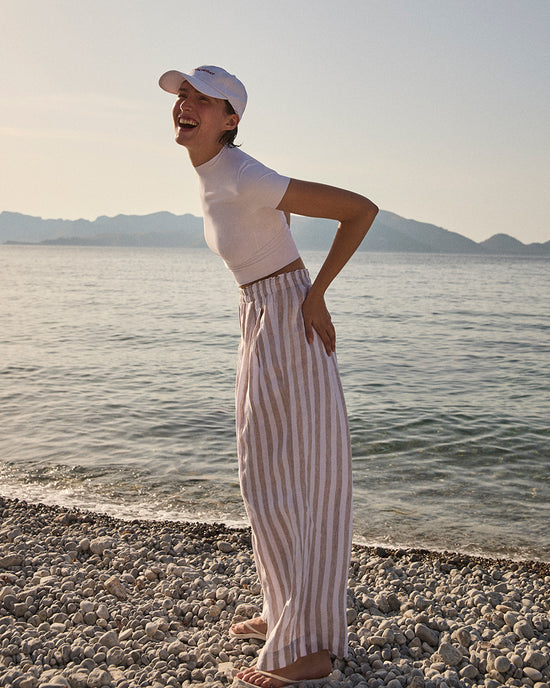 Rays Short Sleeve Top in Coconut + Coastal Pant in Beach/Coconut