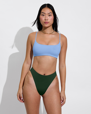 Pool Days Top - Blue Skies + Throwback Bottom - Palm (Size S)