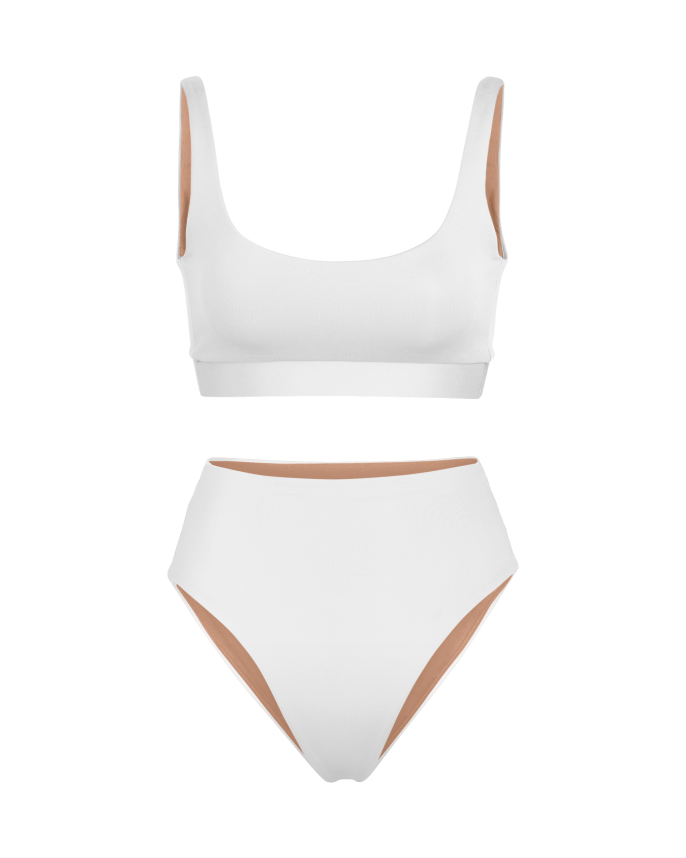Double Scoop Top + Hi Hi Bottom - Coconut
