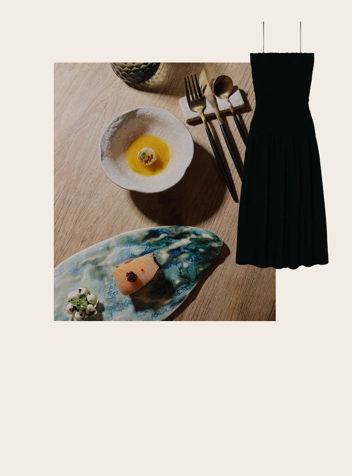 Cabana Midi dress - Jet in a collage